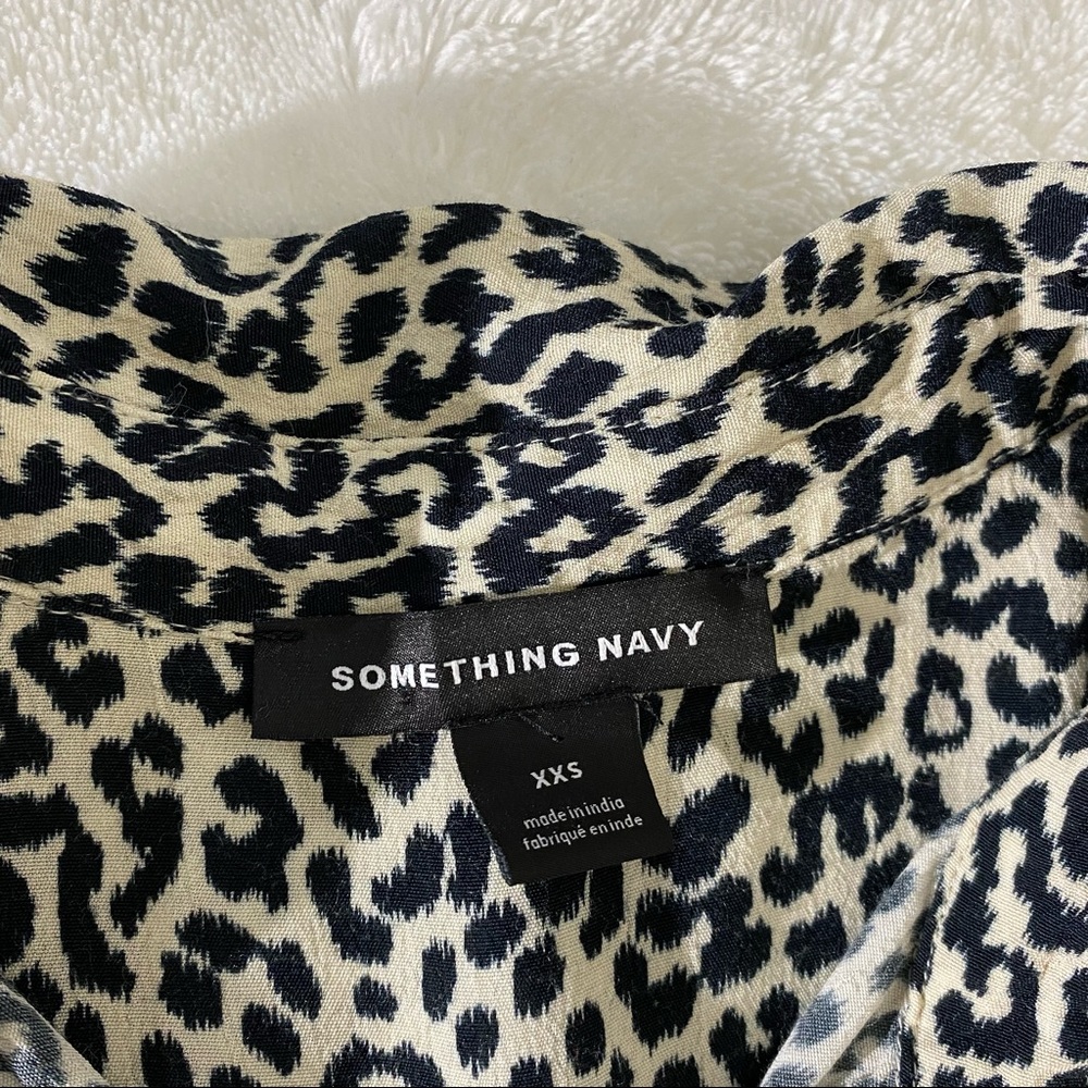 Something Navy Leopard Print Button Down Shirt - image 3